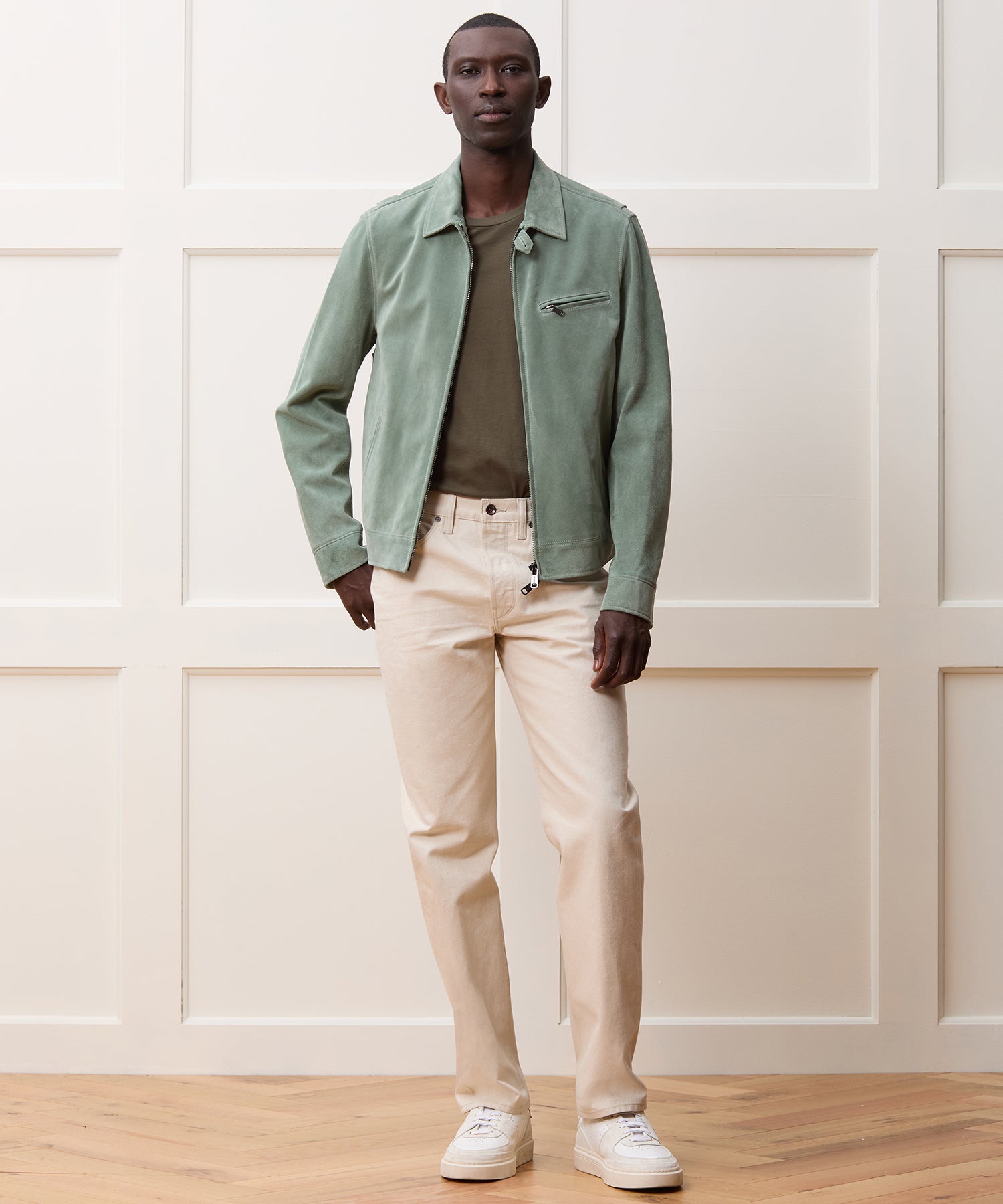 Italian Suede Dean Jacket in Soft Sage – Todd Snyder