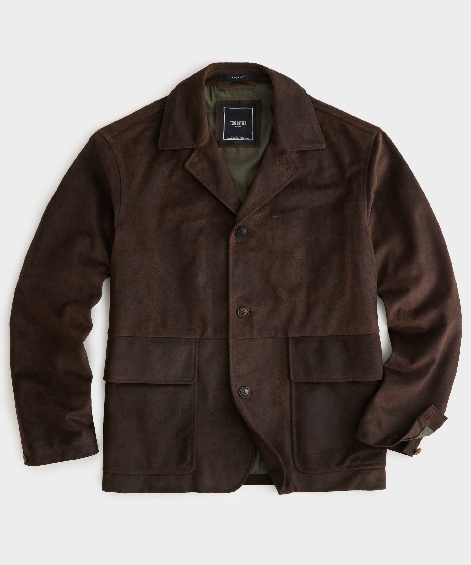 Italian Leather Walking Jacket in Dark Brown