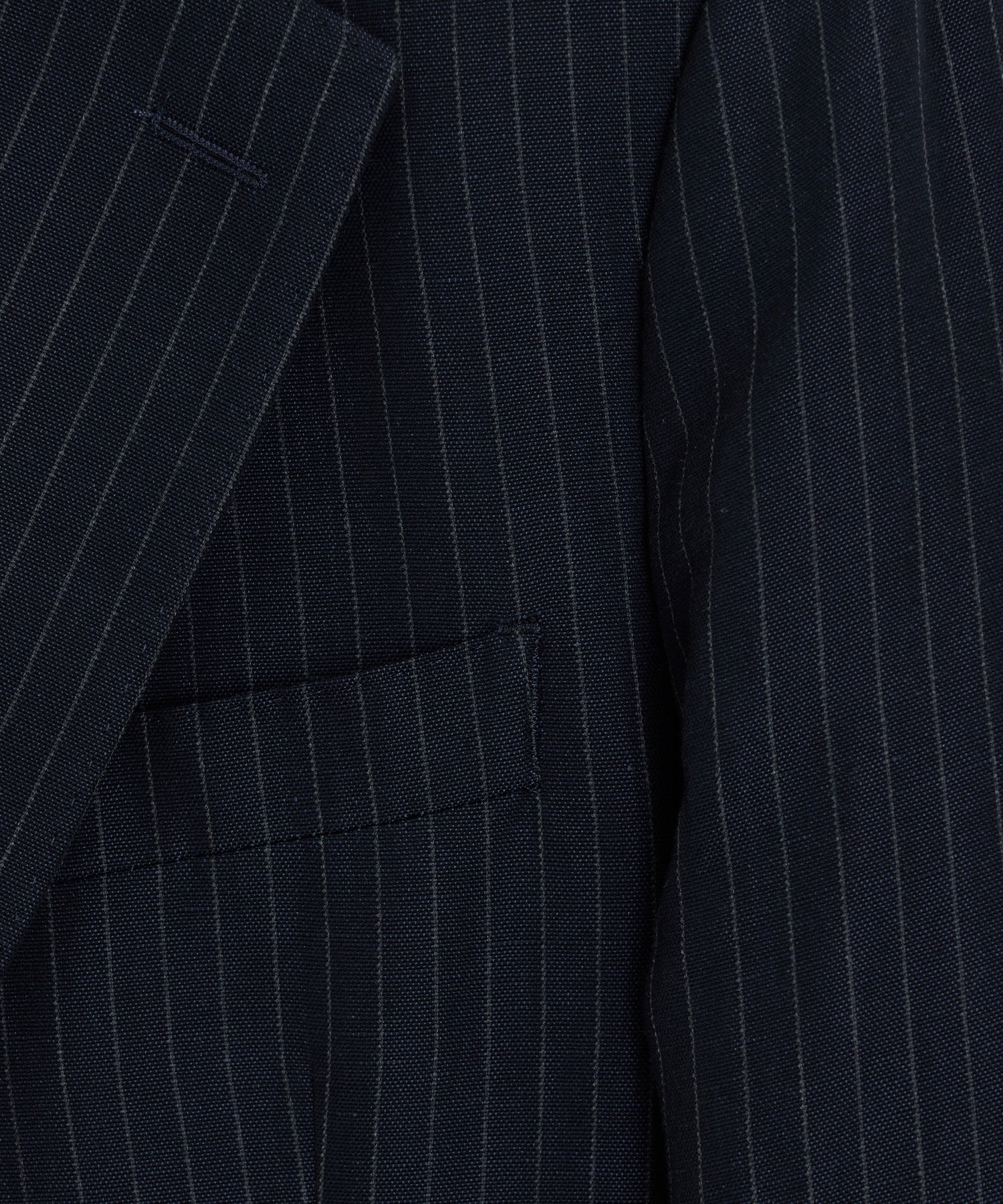 Italian Cotton-Linen Pinstripe Sutton Jacket in Navy Stripe – Todd