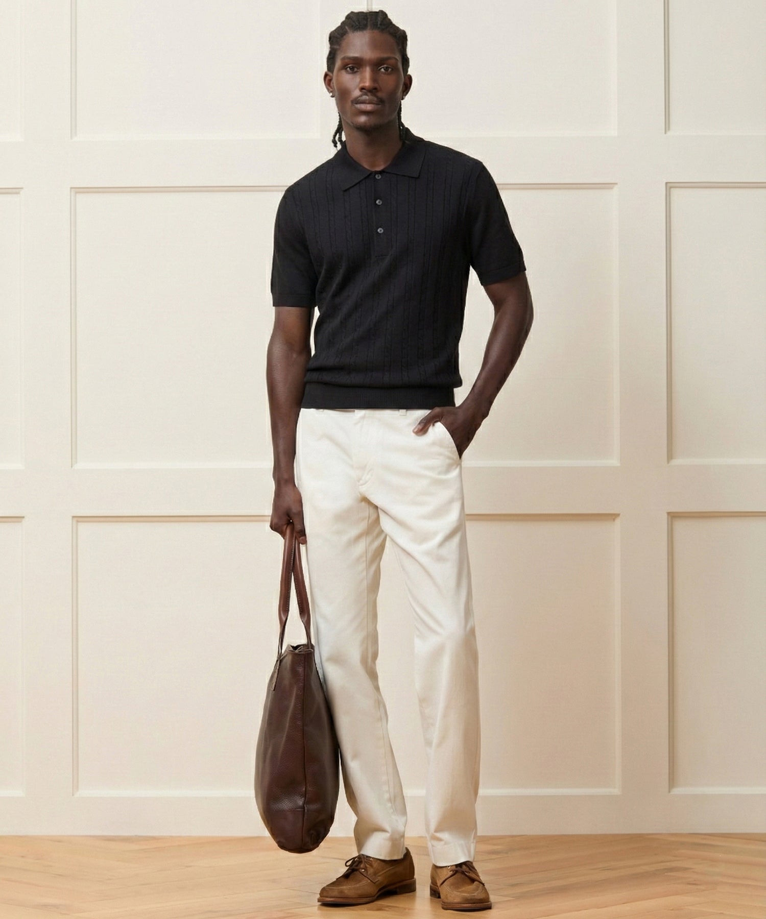 Grant Polo in Black – Todd Snyder