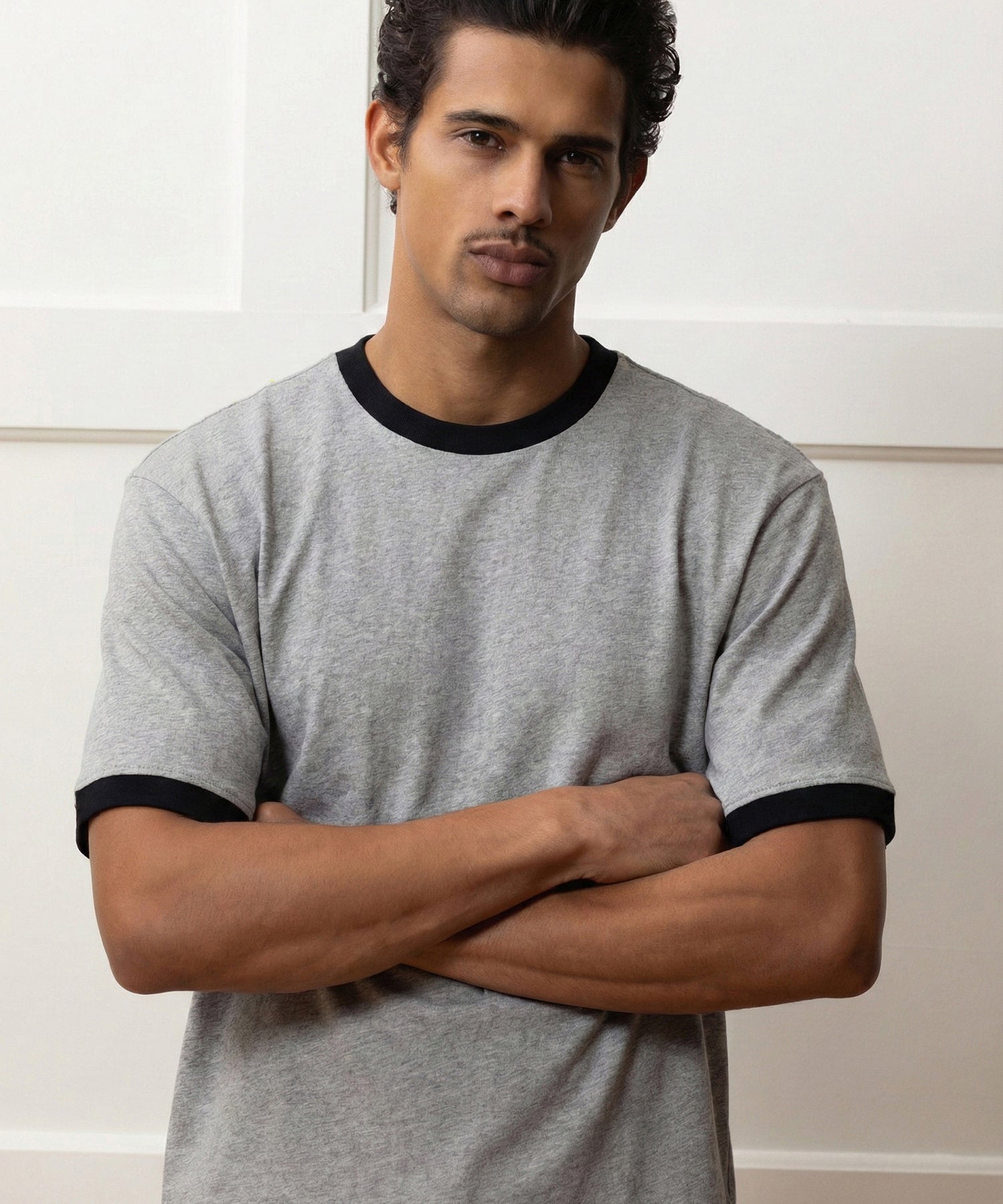 Boxy Jersey Ringer Tee in Grey Heather – Todd Snyder