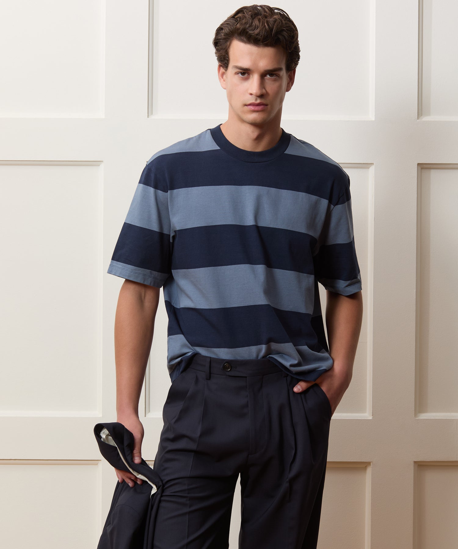 Boxy Jersey Rugby Tee in Deep Springs Stripe – Todd Snyder