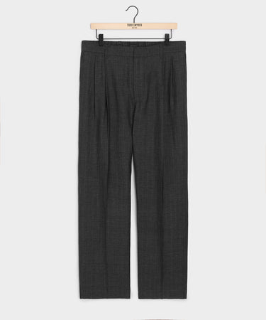 Linen-Wool Officer Trouser in Charcoal Stripe – Todd Snyder
