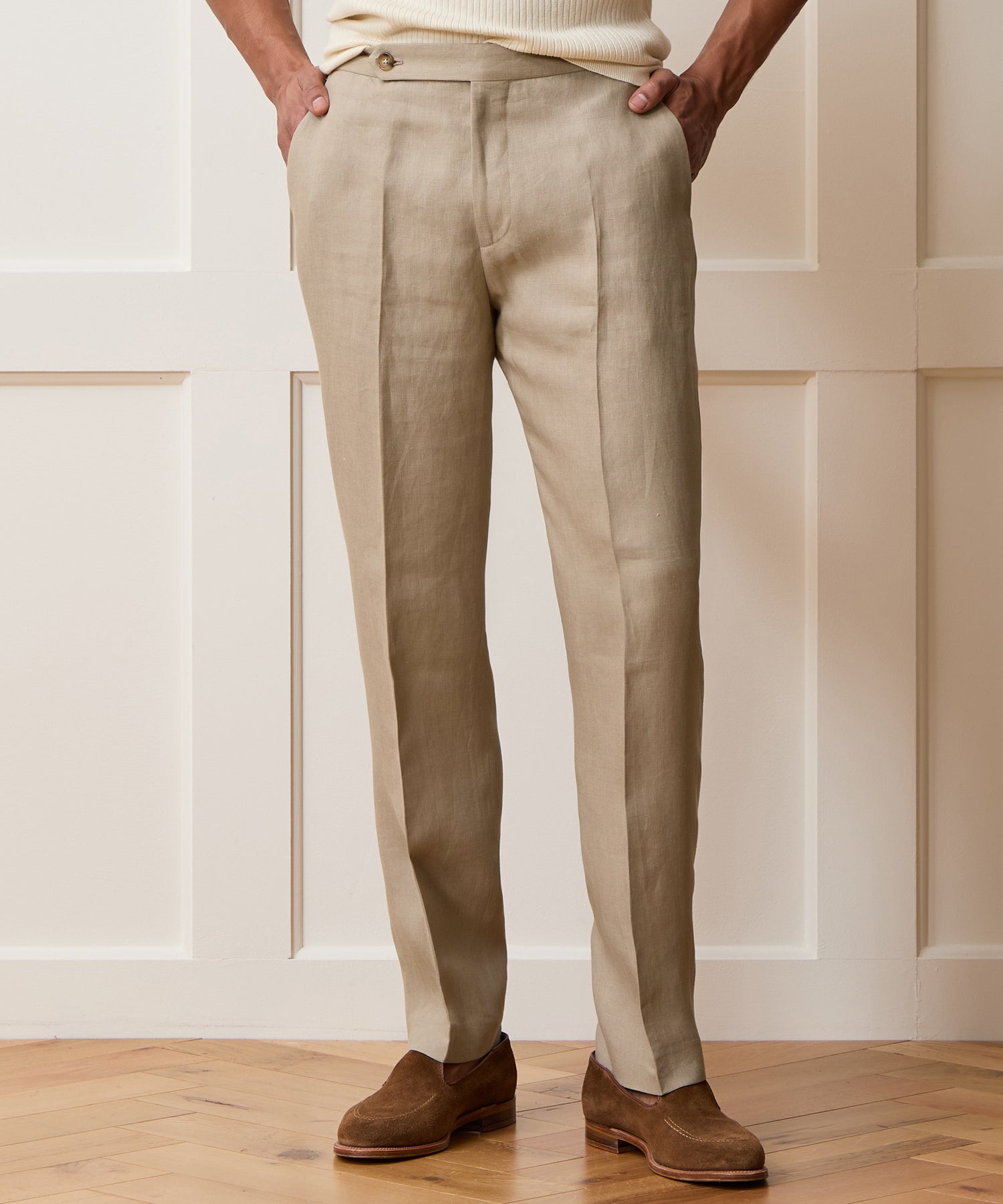 Italian Linen Side Tab Trouser in Beige – Todd Snyder