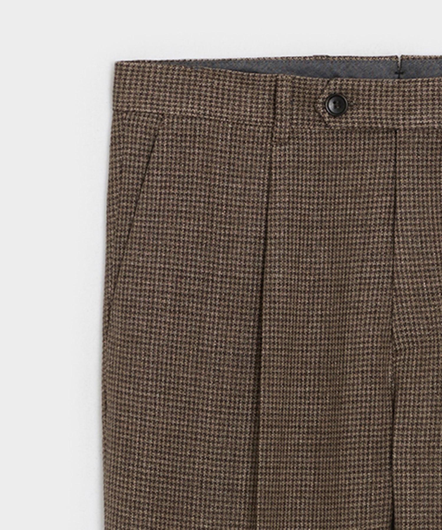 パンツ HARVESTY :LINEN HOUNDSTOOTH CIRCUS PANTS Italian Linen Houndstooth Madison Trouser in Tan Houndstooth