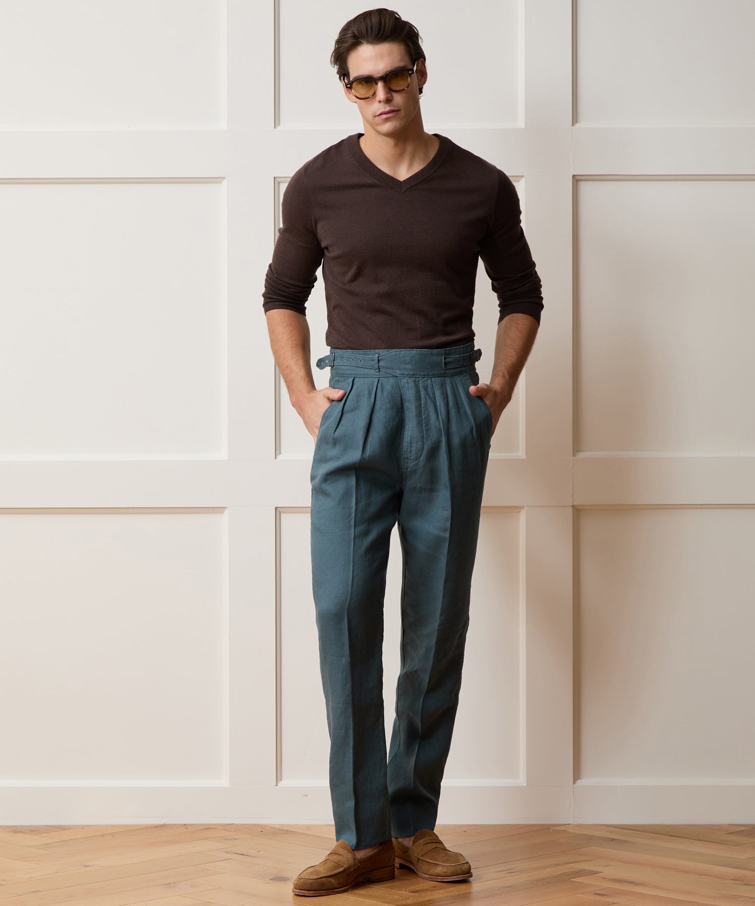 Linen Gurkha Trouser in Teal – Todd Snyder