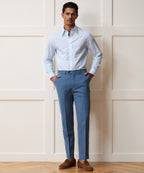 Italian Cotton-Linen Long Point Collar Dress Shirt