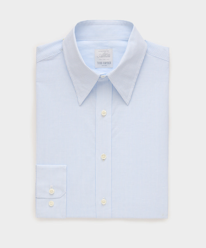 Italian Cotton-Linen Long Point Collar Dress Shirt
