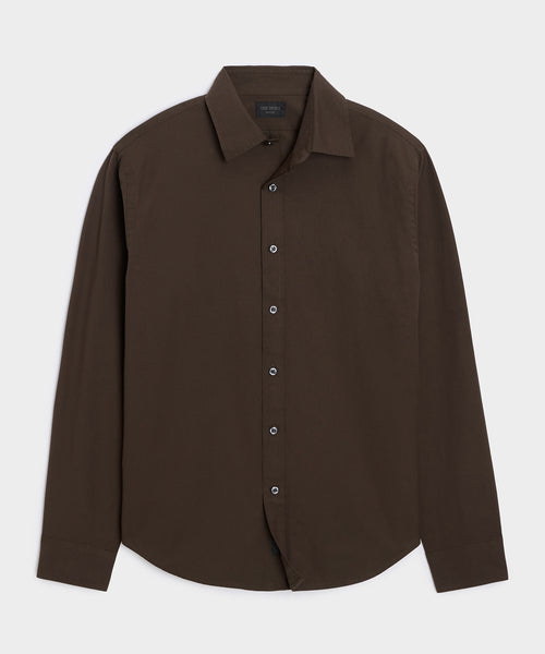 black brown slim fit dress shirt Men's Pinpoint Oxford Sport in Dark Mocha, Size M this Dark Mocha Oxford