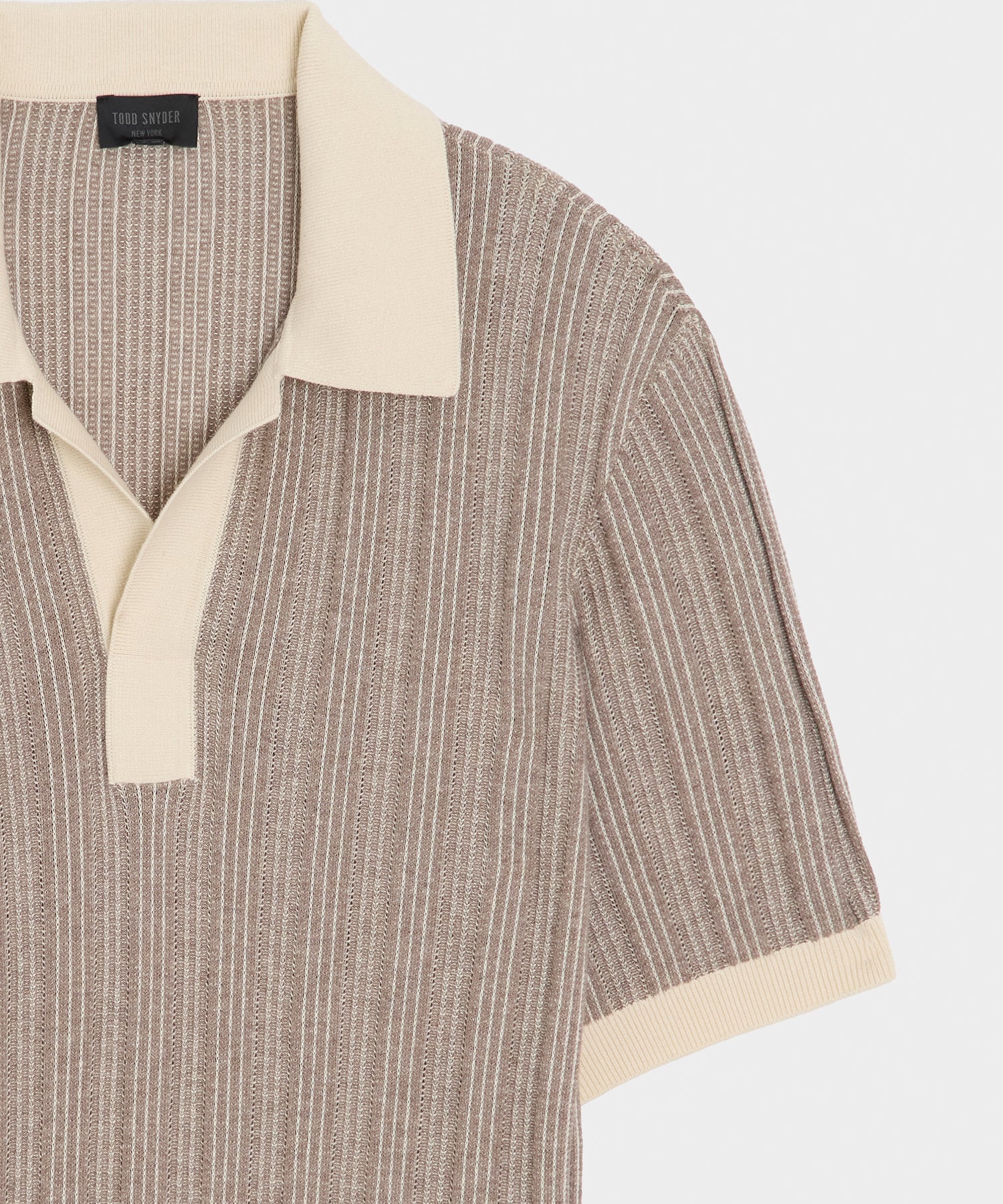 ヌー様second layer 23ss s/s open knit polo Casanova Sweater Polo in Bisque – Todd Snyder