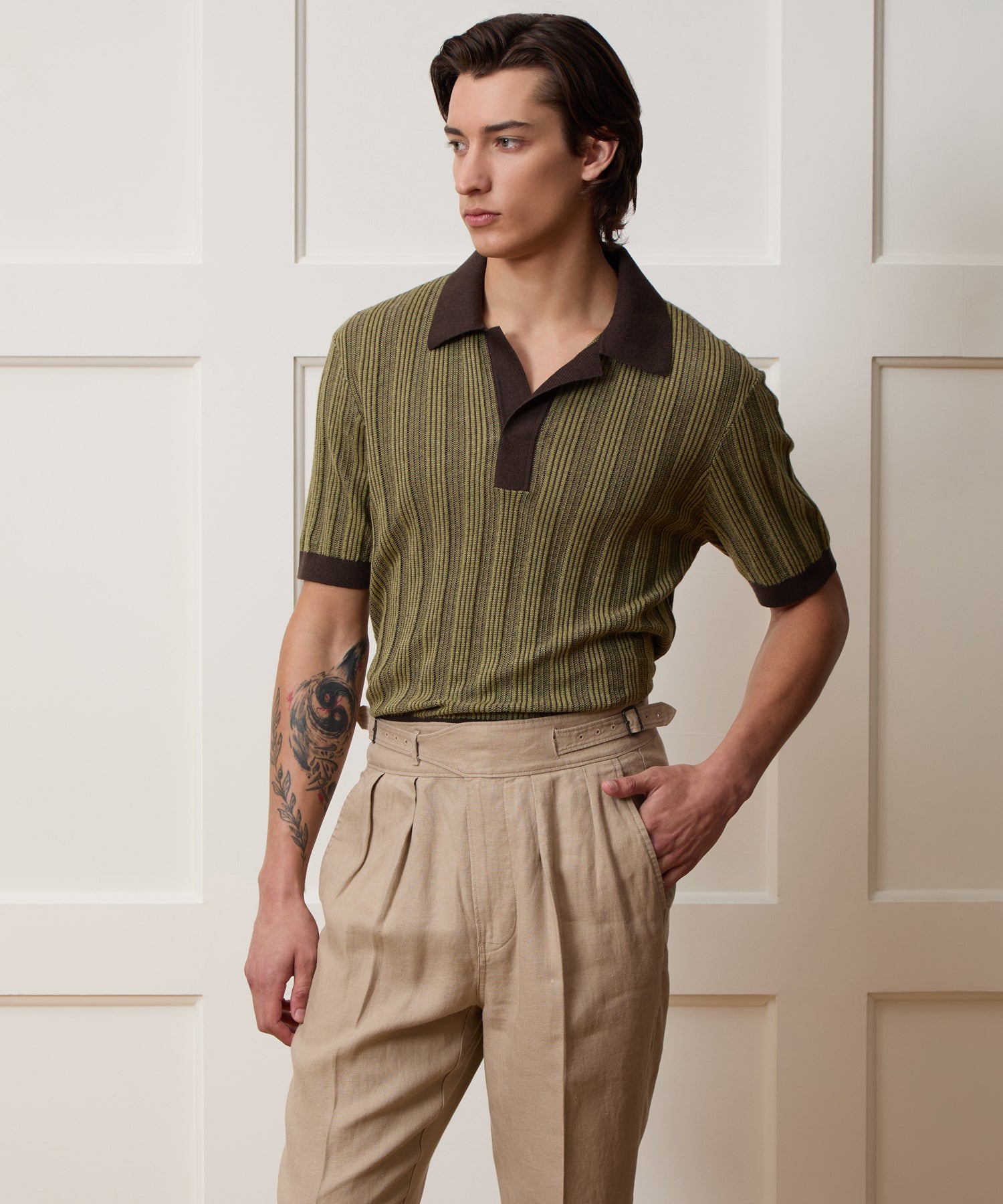 Casanova Sweater Polo in Caviar – Todd Snyder