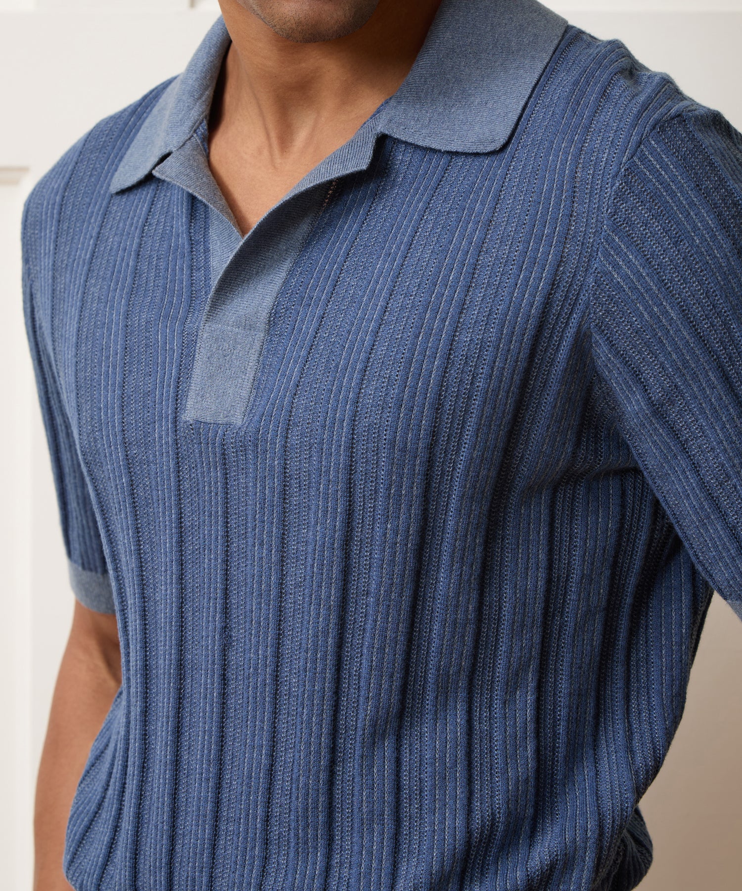 Casanova Sweater Polo in Steel Blue – Todd Snyder