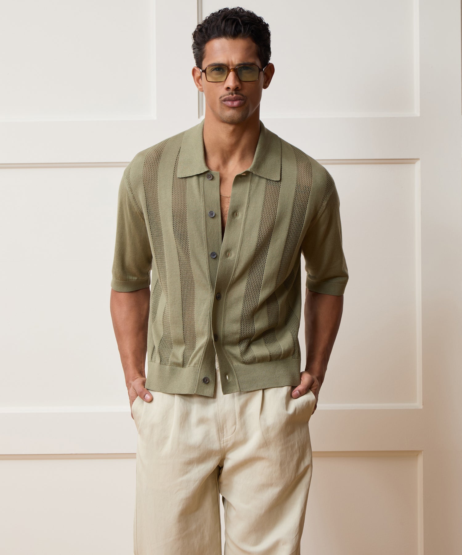 Miles Sweater Polo in Oakmoss – Todd Snyder