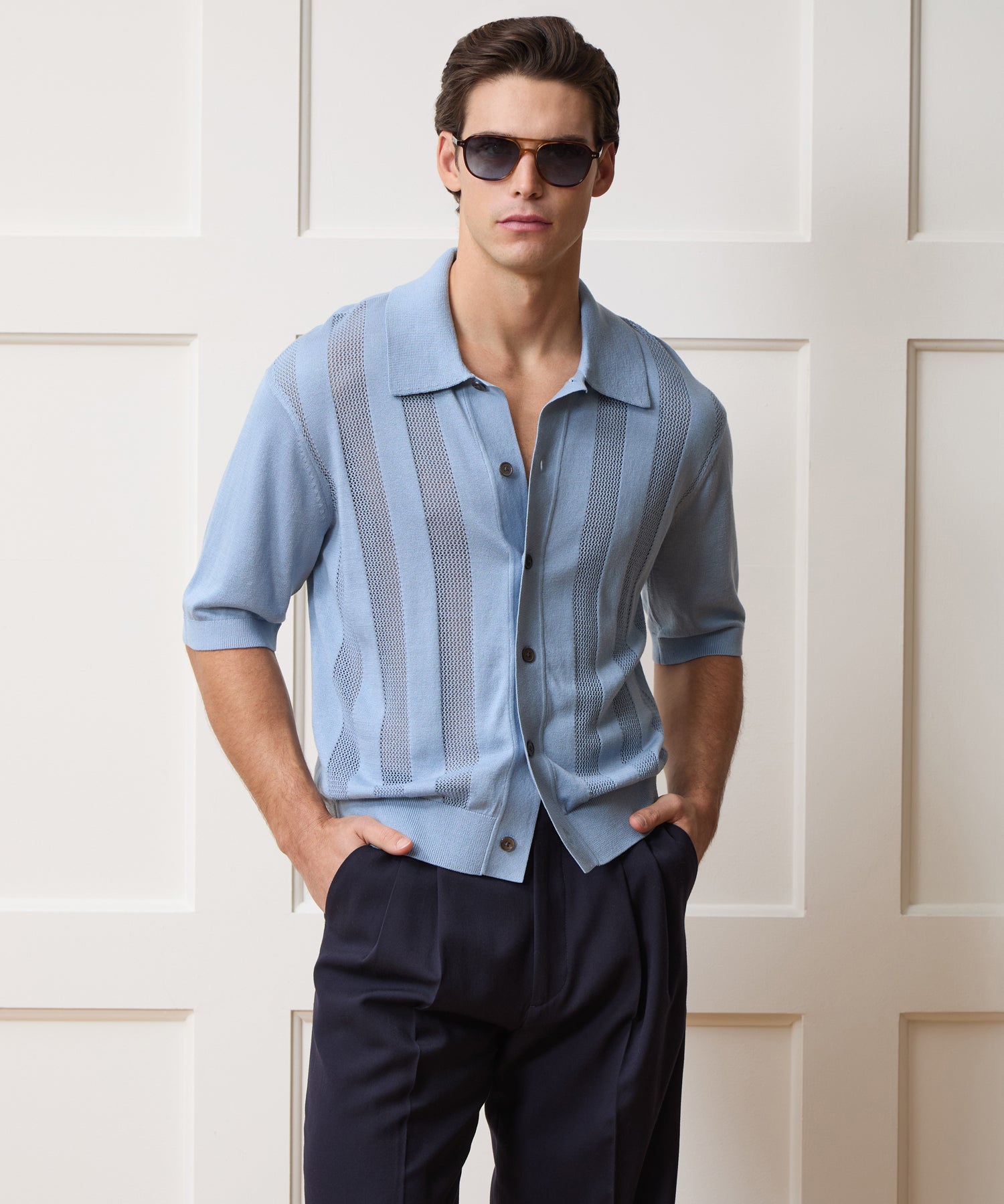 Miles Sweater Polo in Steel Blue – Todd Snyder