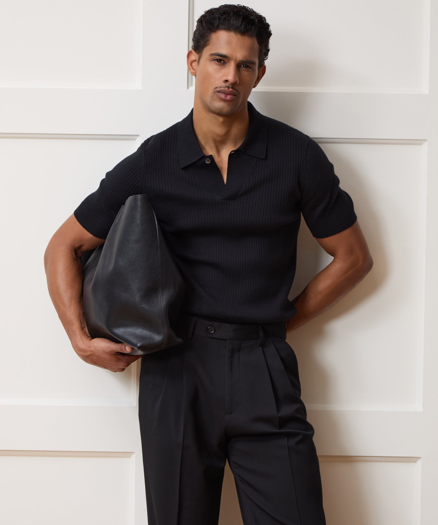 Cotton-Cashmere Sweater Polo in Black – Todd Snyder