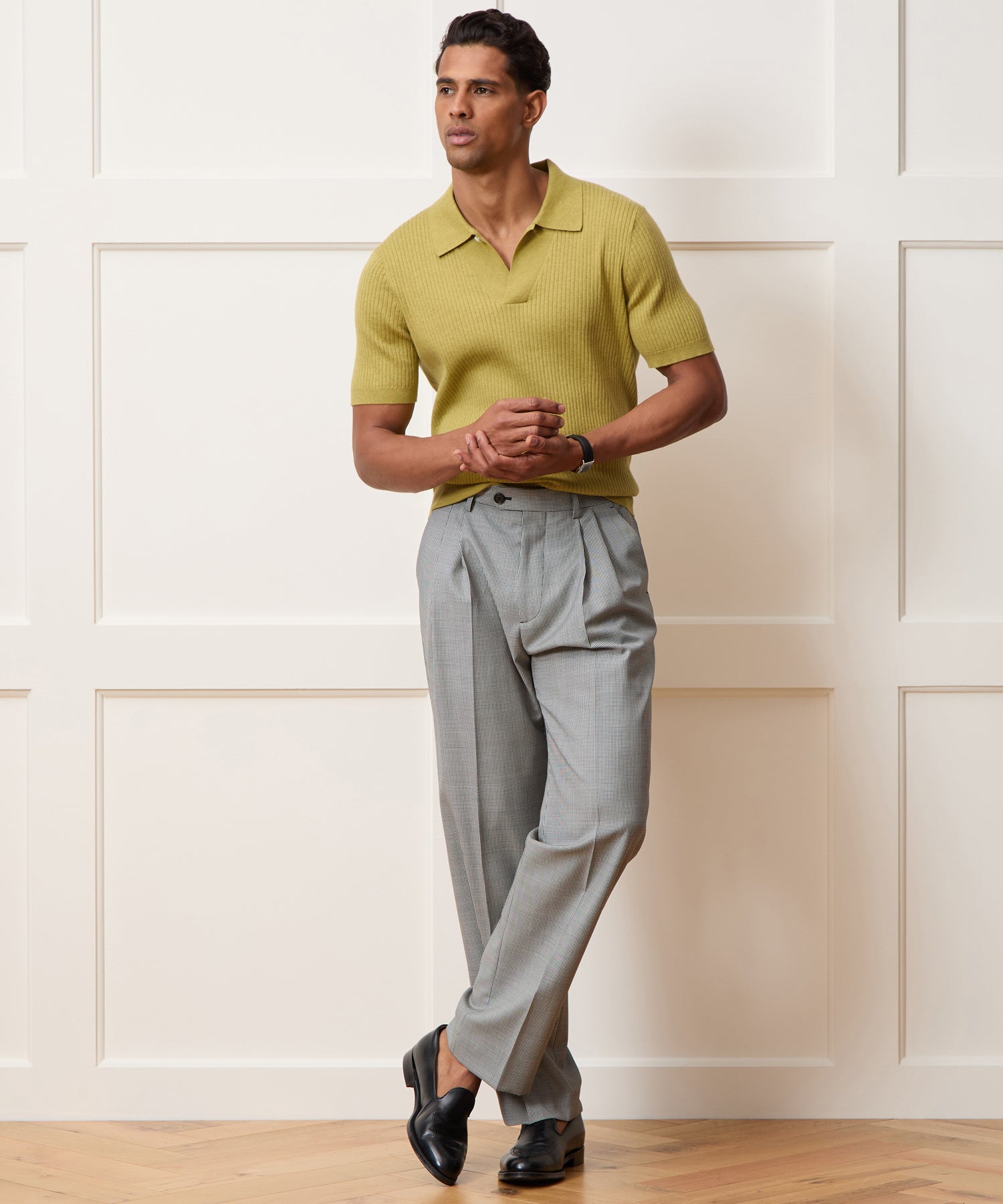 Cotton-Cashmere Sweater Polo in Green Leaf – Todd Snyder
