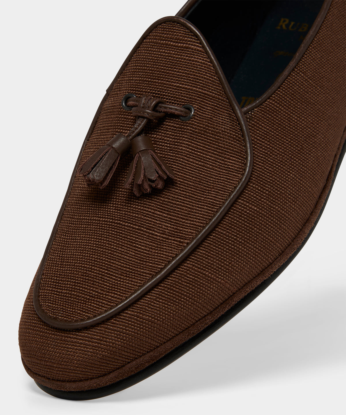 Rubinacci Marphy Woven Linen Tassel Loafer