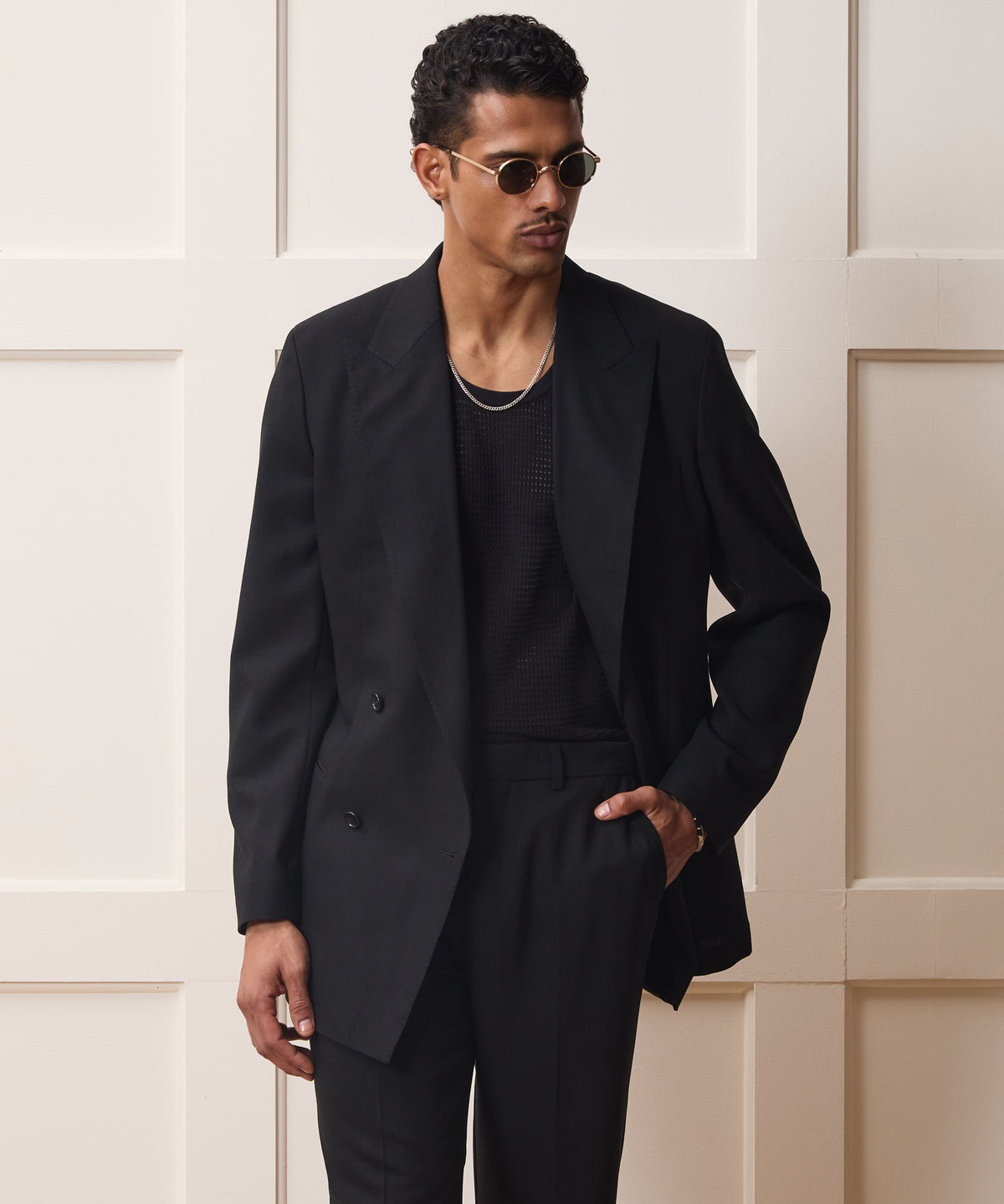 Italian Wool Double-Breasted Hollywood Jacket