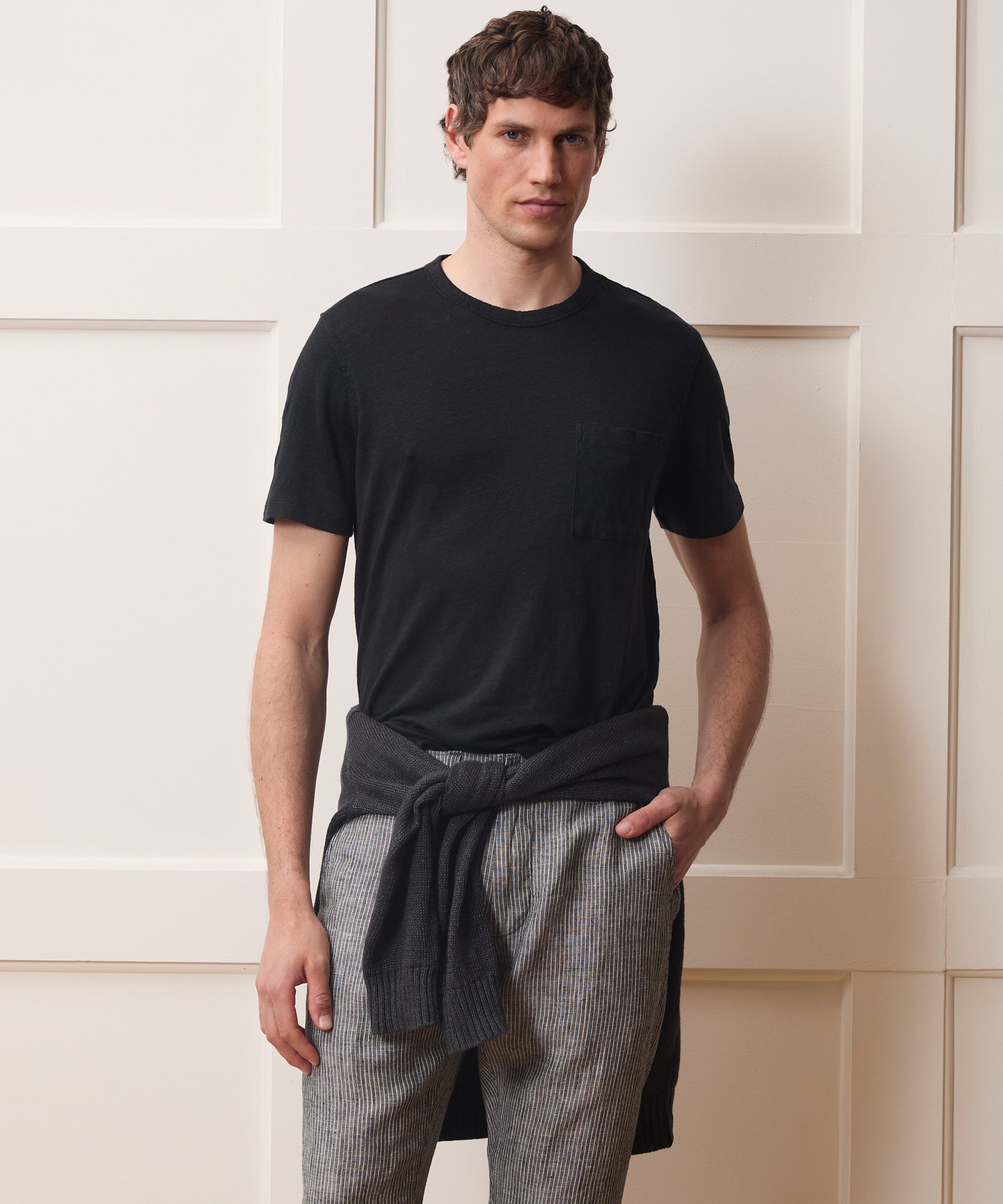 Linen Pocket Tee in Blacktop – Todd Snyder