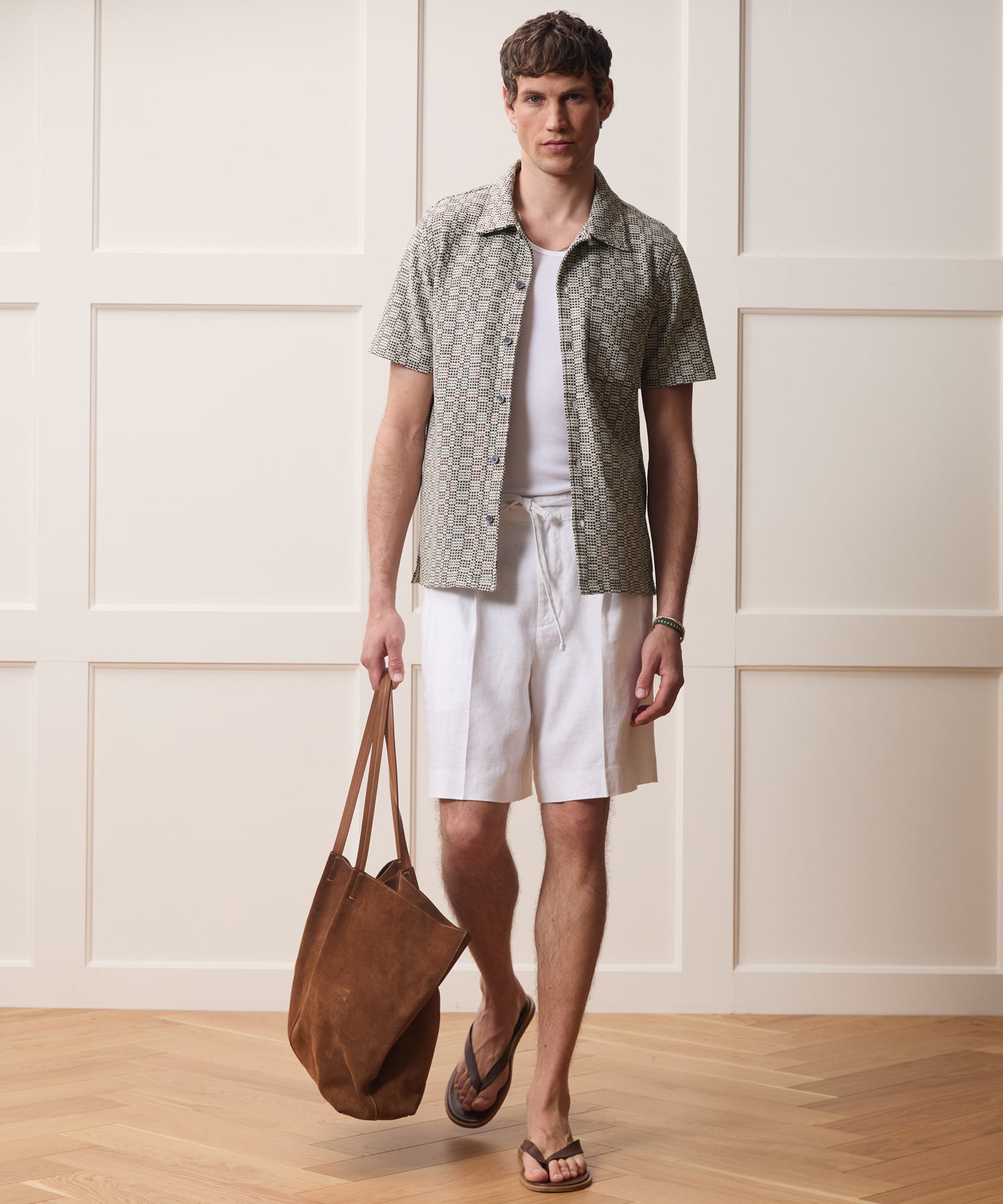 Italian Crosshatch Knit Shirt in Brown Pattern – Todd Snyder