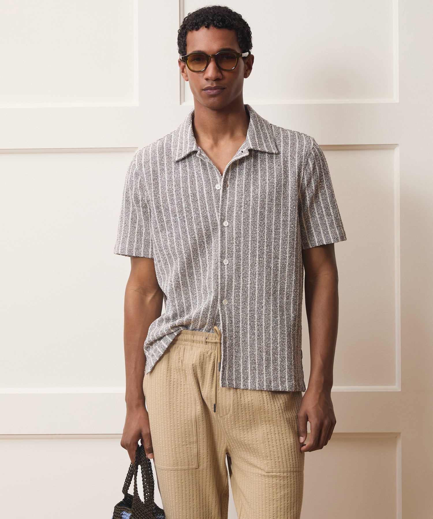 Italian Bouclé Cabana Shirt in Tan – Todd Snyder
