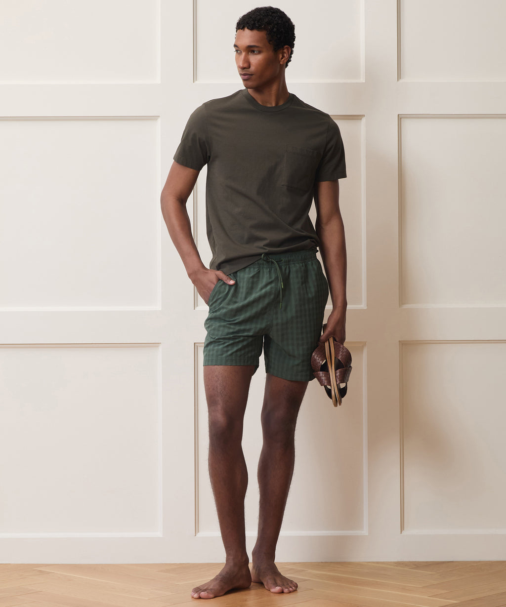 5" Seersucker Montauk Swim Trunk