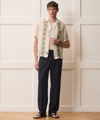 Embroidered Voile Capri Shirt