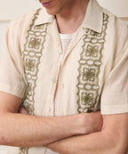 Embroidered Voile Capri Shirt