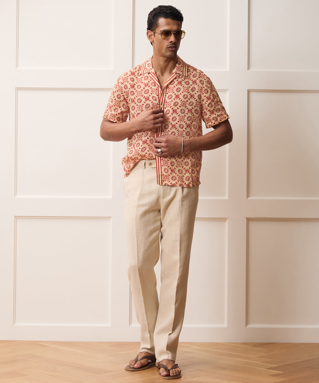 Embroidered Voile Capri Shirt