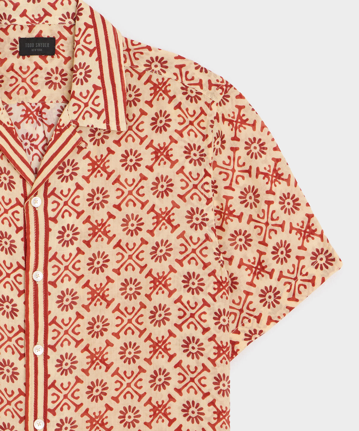 Embroidered Voile Capri Shirt