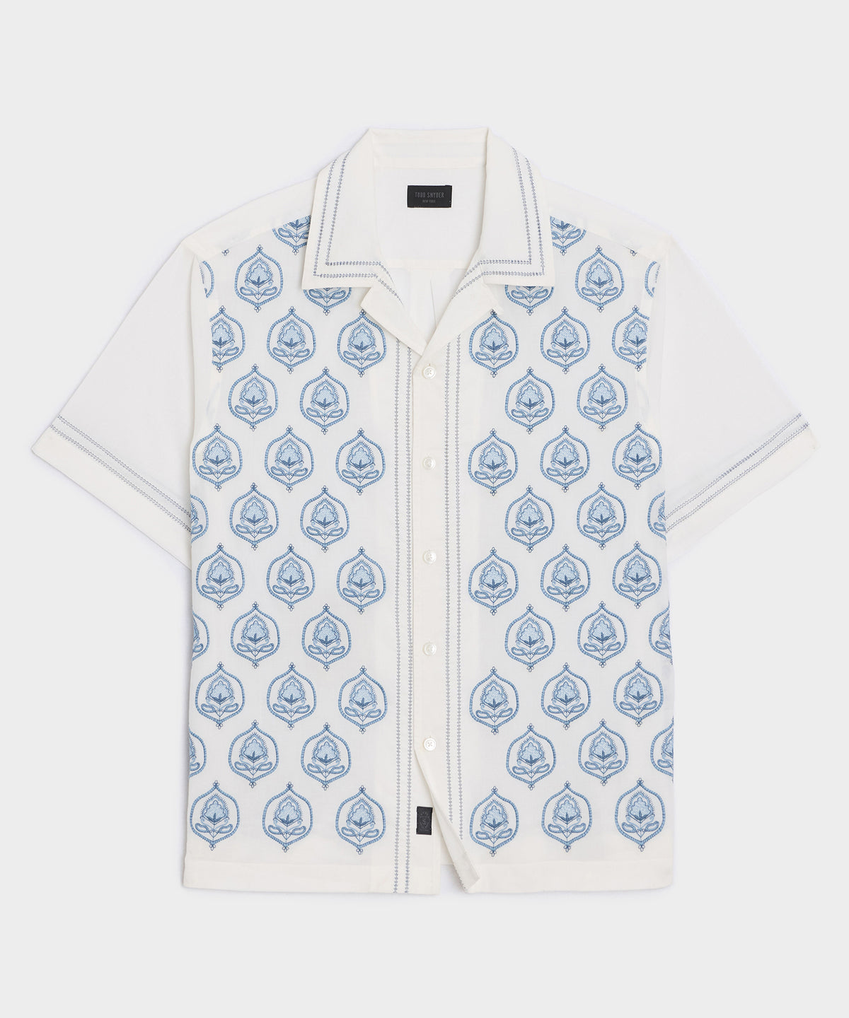 Embroidered Voile Capri Shirt