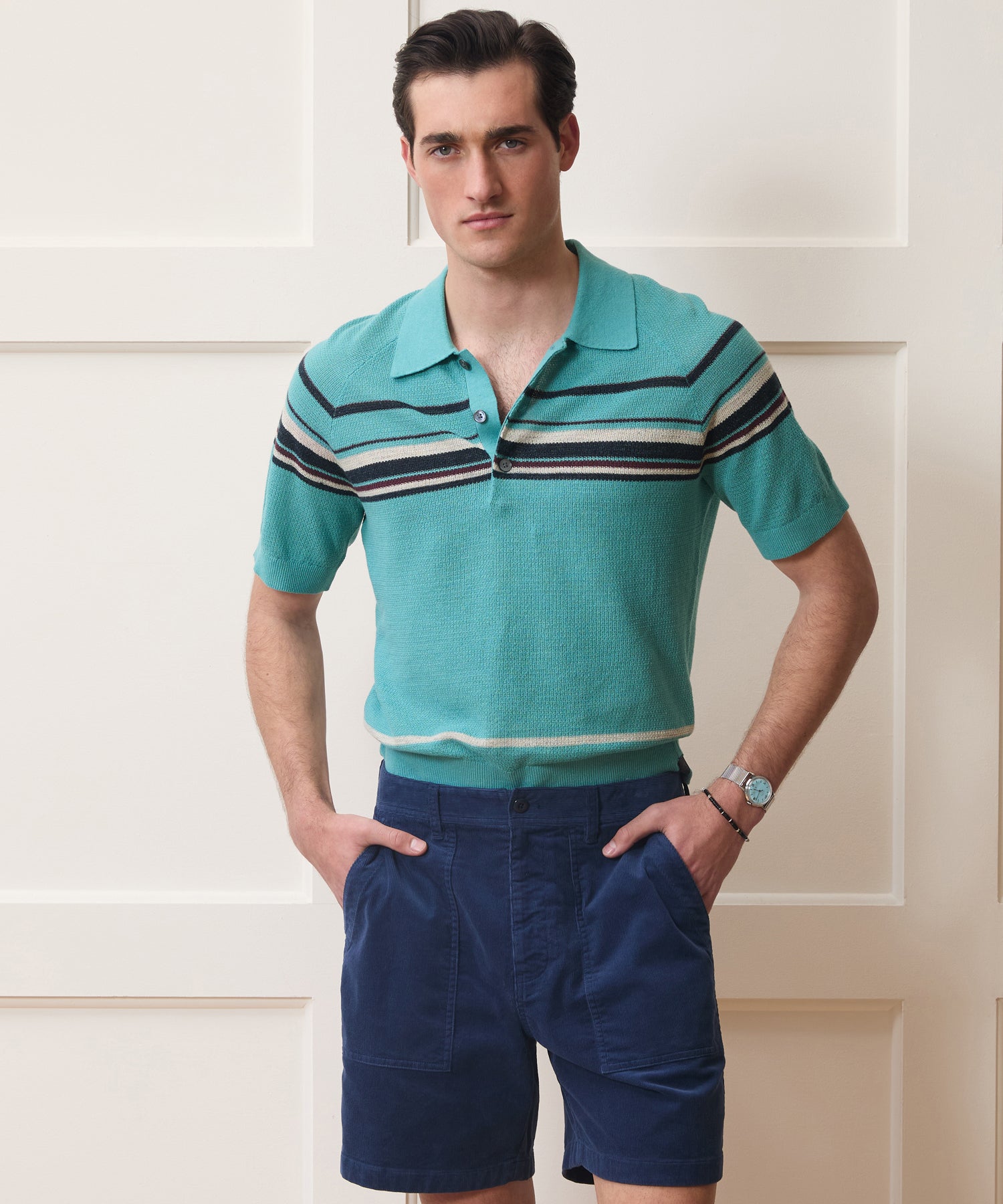 Clemente Sweater Polo in Blue Ridge Stripe – Todd Snyder
