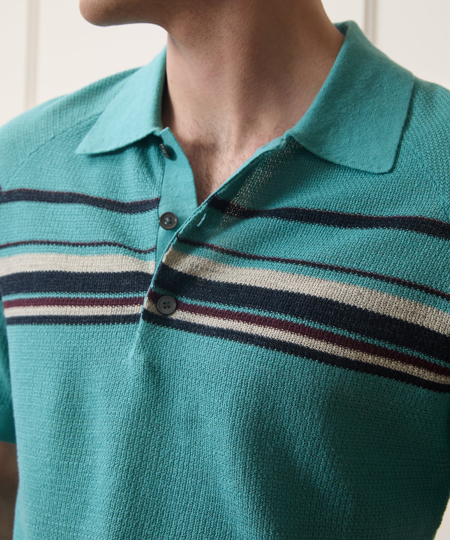 Clemente Sweater Polo in Blue Ridge Stripe – Todd Snyder