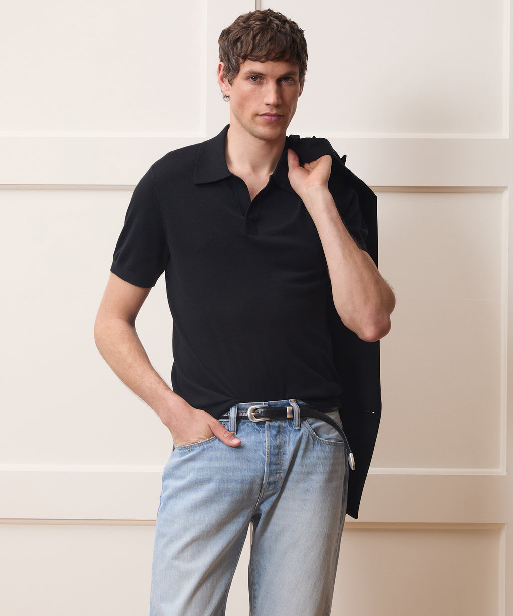 Silk-Cashmere Montauk Sweater Polo