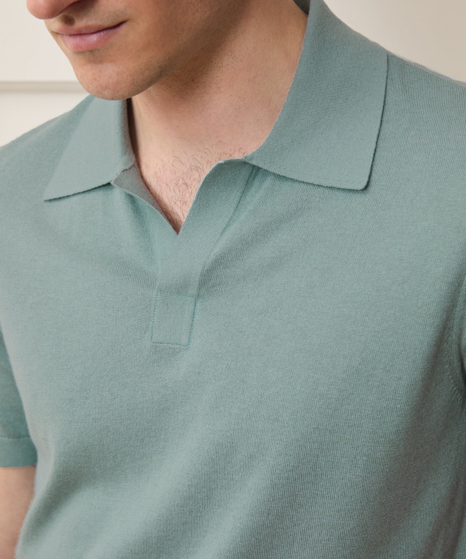 Silk-Cashmere Montauk Sweater Polo in River Mist – Todd Snyder