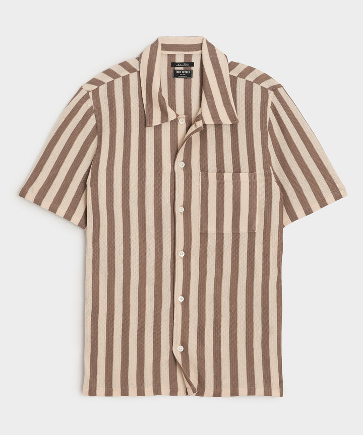 Linen-Cotton Knit Shirt