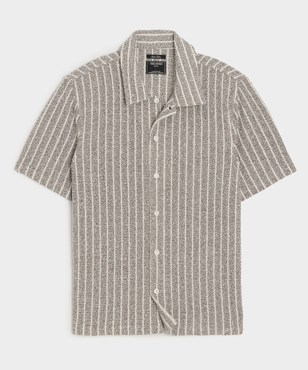 Italian Bouclé Knit Cabana Shirt