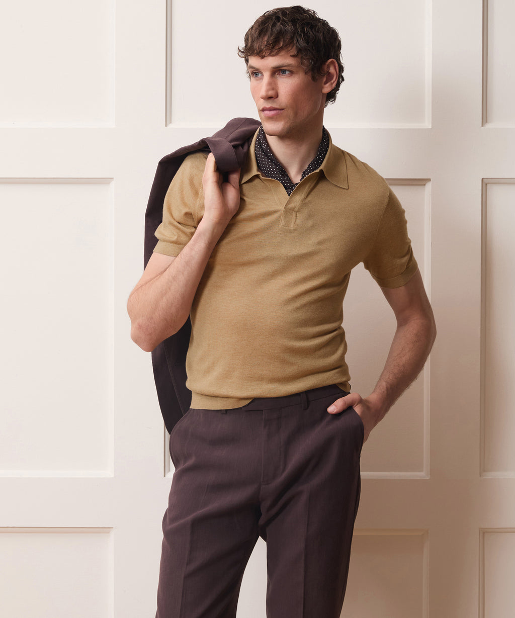 Silk-Cashmere Montauk Sweater Polo