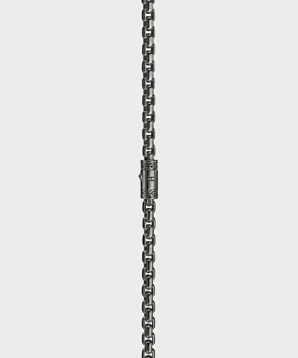 John Hardy Dark Sterling Silver Box Chain Necklace