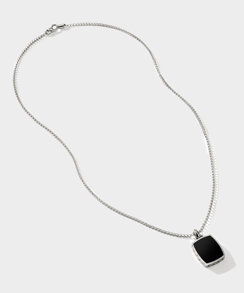 John Hardy Sterling Silver Tag Pendant Necklace