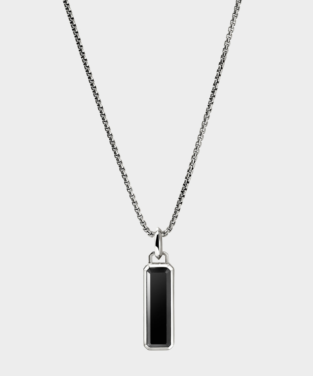 John Hardy Sterling Silver Onyx Talisman Necklace