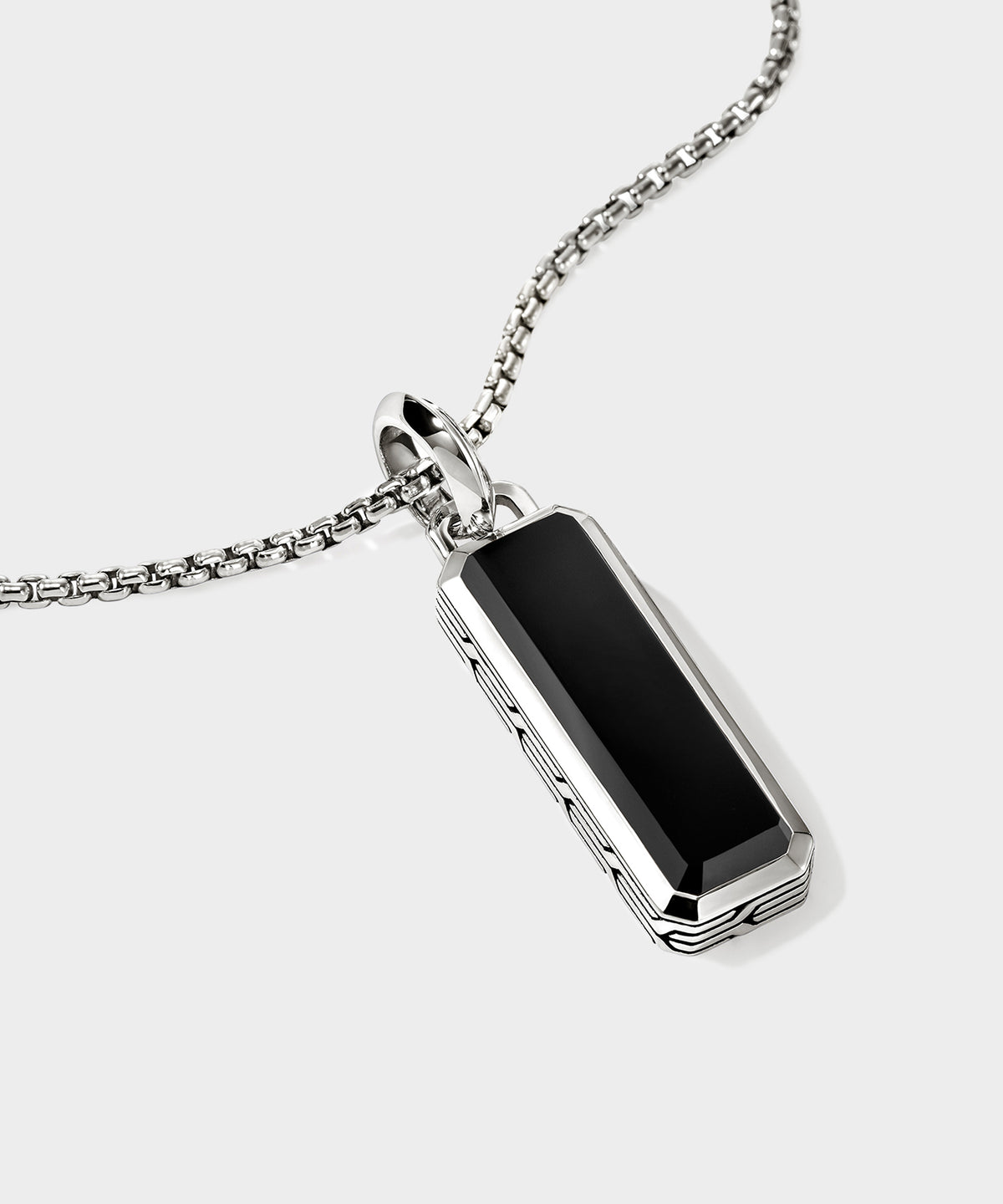 John Hardy Sterling Silver Onyx Talisman Necklace