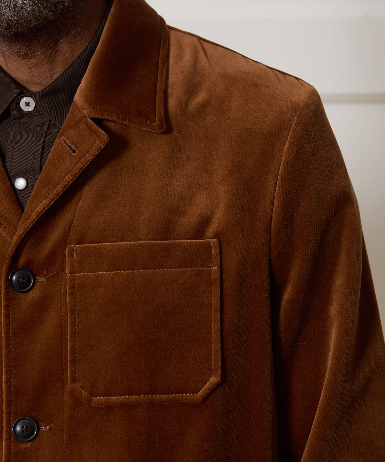 Italian Velvet Tailored Chore Coat in Caramel – Todd Snyder