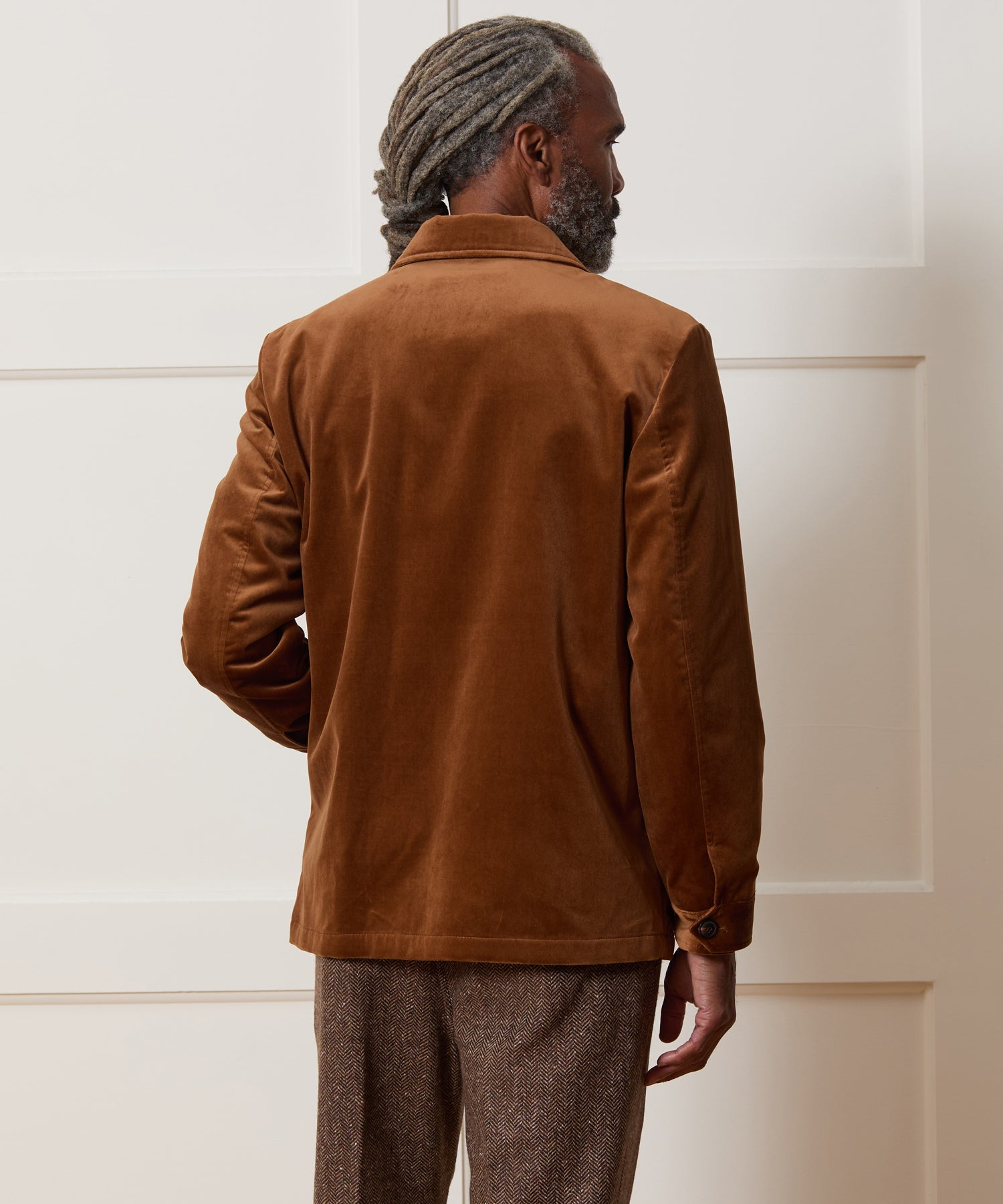 Italian Velvet Tailored Chore Coat in Caramel – Todd Snyder