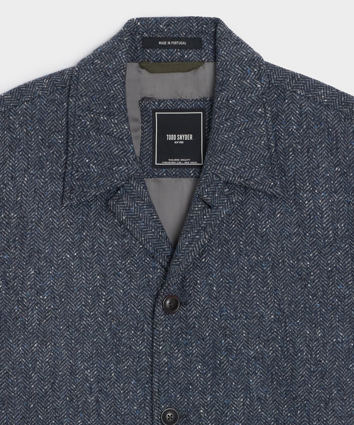 Italian Wool Herringbone Chore Coat in Steel Blue – Todd Snyder