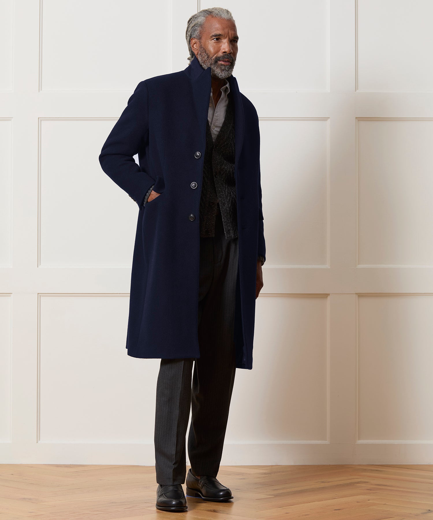 cash&barba カシミヤスヌード NAVY Italian Wool-Cashmere Topcoat in Navy – Todd Snyder