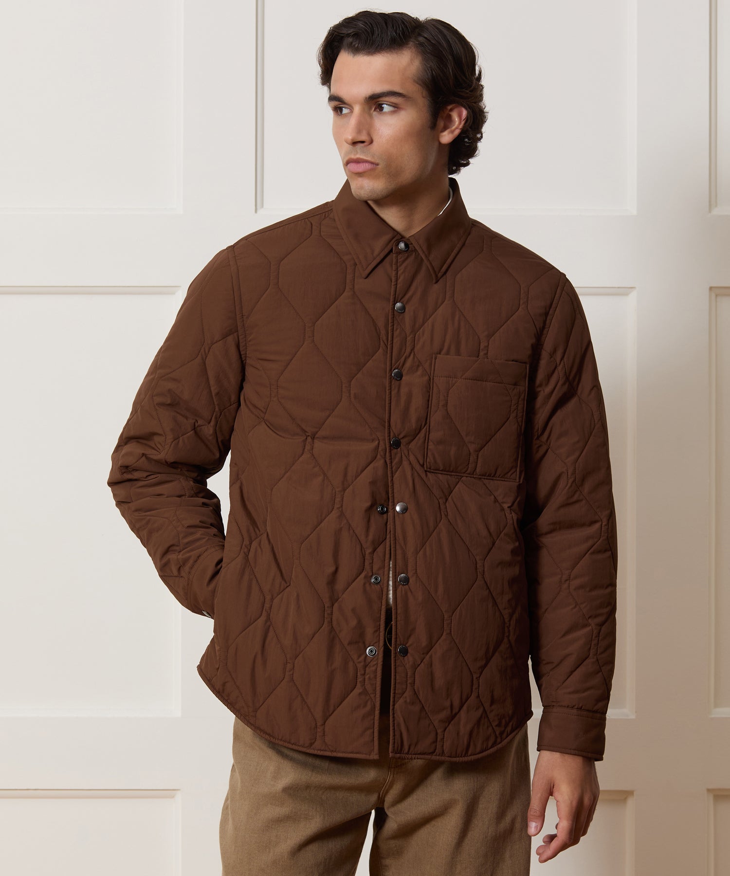 Quilted Shirt Jacket in Brown – Todd Snyder