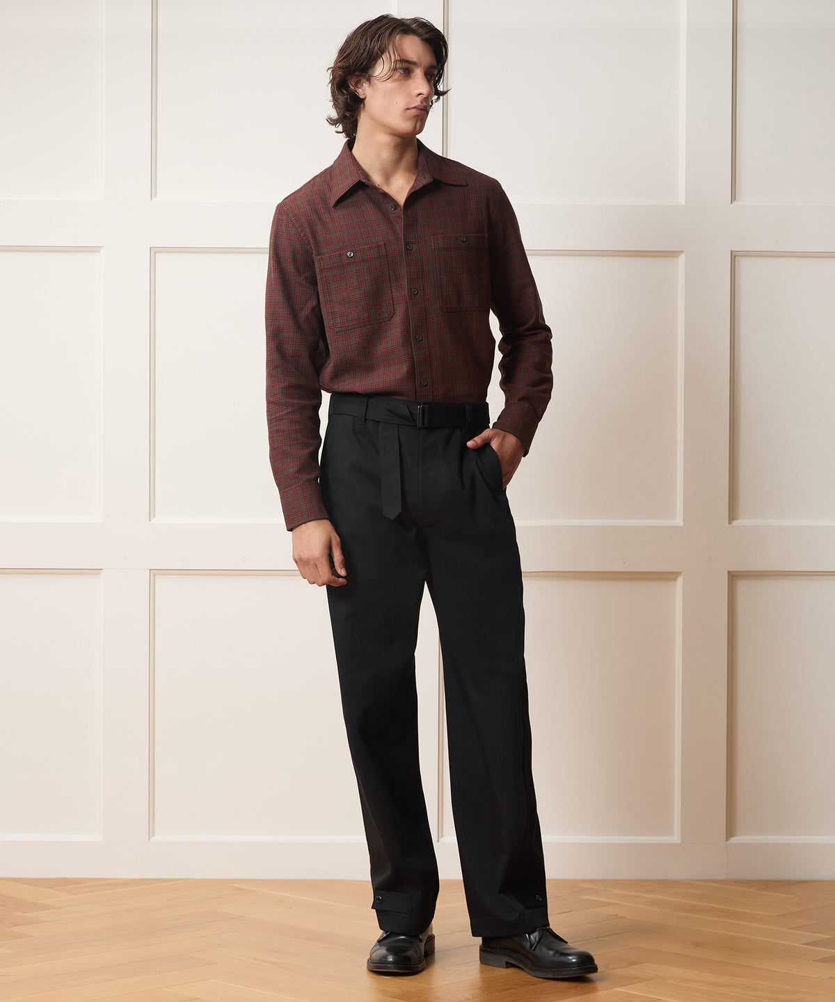 Italian Belted Barrel Pant