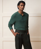 Lightweight Mini Waffle Henley