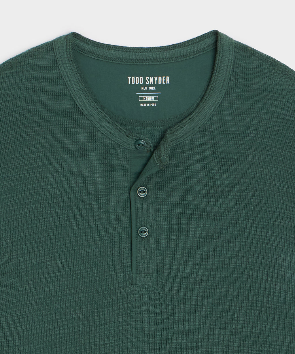 Lightweight Mini Waffle Henley